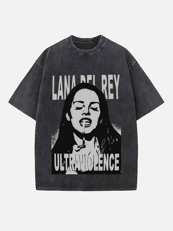 Lana Del Rey Print Round Neck T-shirt