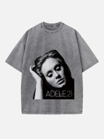 Adele Print Round Neck T-shirt