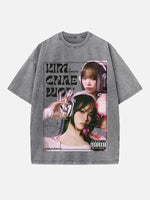 LE SSERAFIM Kim Chaewon Print Round Neck T-shirt