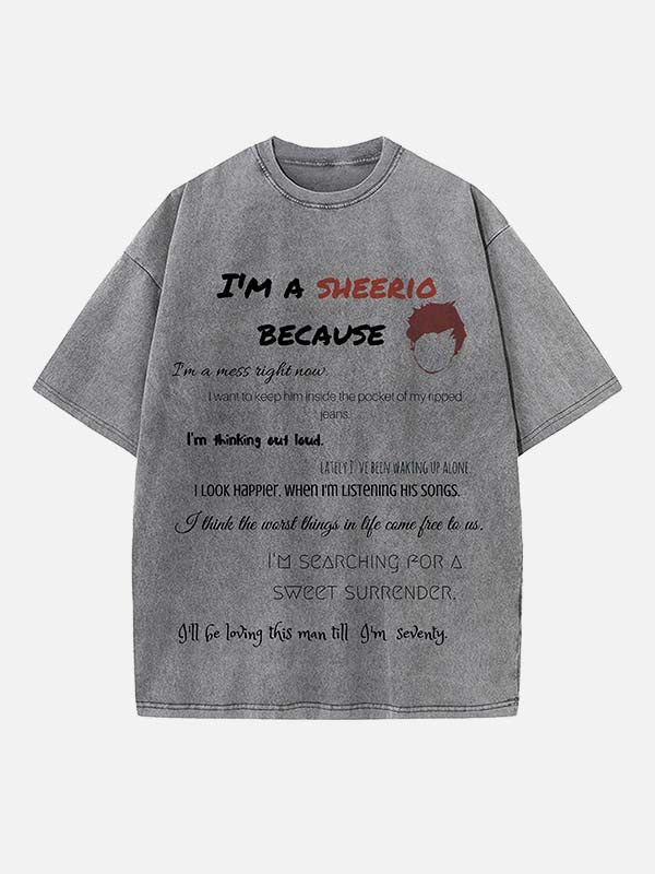 Ed Sheeran Print Round Neck T-shirt