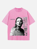 Taylor Swift Print Round Neck T-shirt