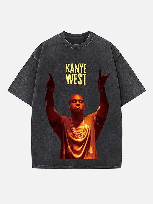 Kanye West Print Round Neck T-shirt