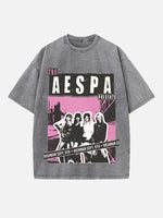 Aespa Print Round Neck T-shirt