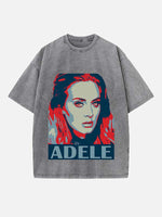 Adele Print Round Neck T-shirt
