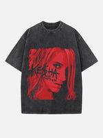 Kesha Print Round Neck T-shirt