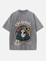 Selena Gomez Print Round Neck T-shirt