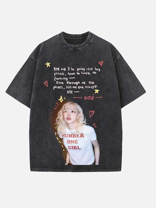 BLACKPINK Rosé Print Round Neck T-shirt
