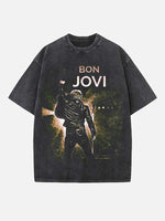 Bon Jovi Print Round Neck T-shirt