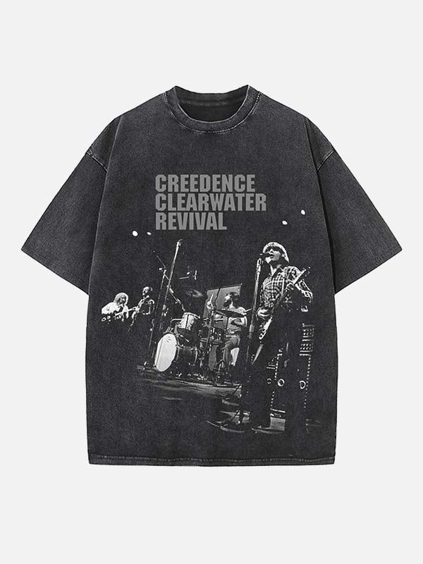 Creedence Clearwater Revival Print Round Neck T-shirt