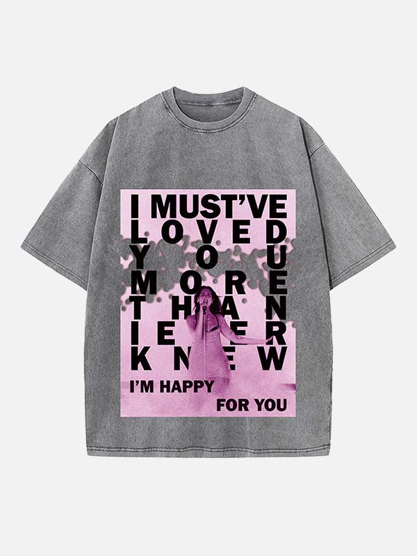 Dua Lipa Print Round Neck T-shirt