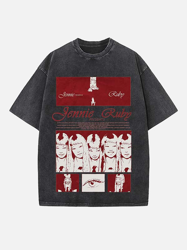 BLACKPINK Jennie Print Round Neck T-shirt