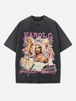 Karol G Print Round Neck T-shirt