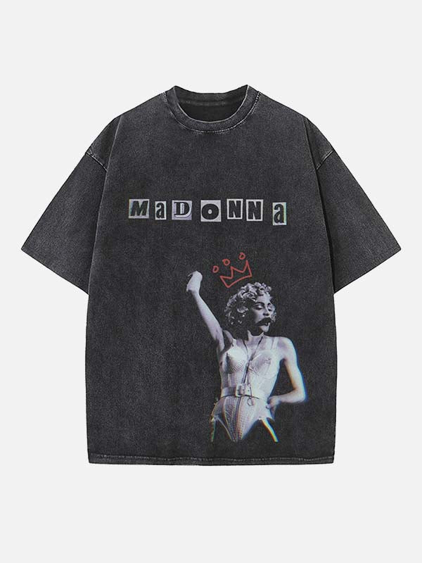 Madonna Print Round Neck T-shirt