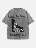 Sabrina Carpenter Print Round Neck T-shirt