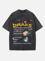 Drake Print Round Neck T-shirt
