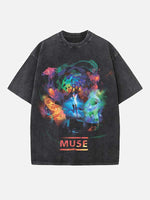 Muse Print Round Neck T-shirt