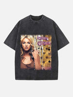Britney Spears Print Round Neck T-shirt