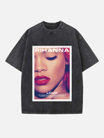 Rihanna Print Round Neck T-shirt