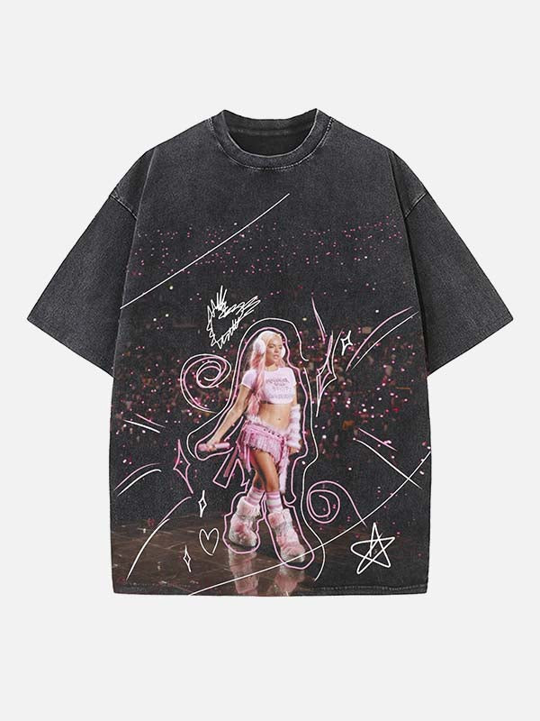 Karol G Print Round Neck T-shirt