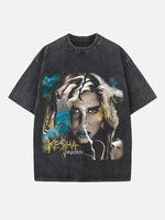 Kesha Print Round Neck T-shirt