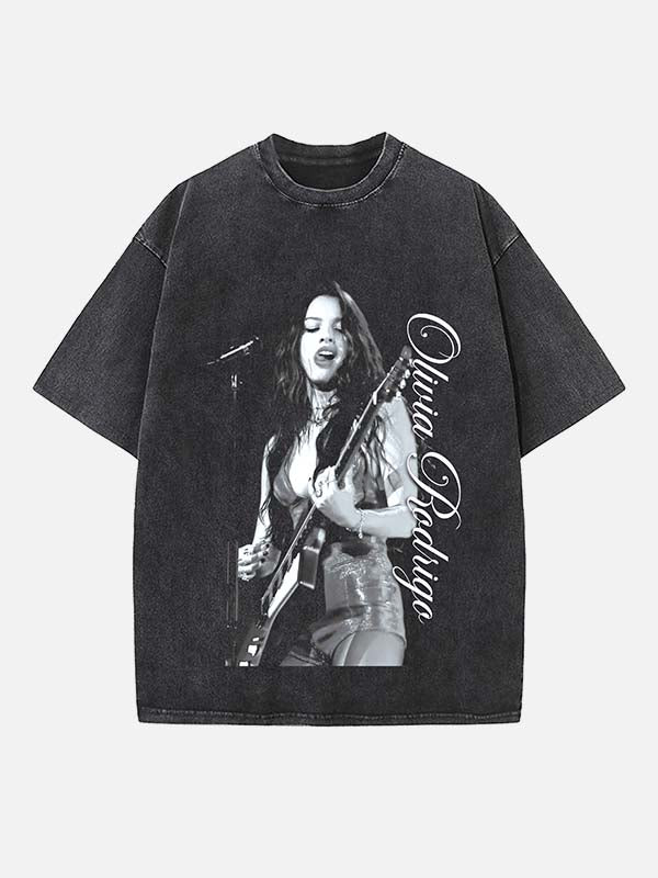 Olivia Rodrigo Print Round Neck T-shirt
