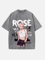 BLACKPINK Rosé Print Round Neck T-shirt
