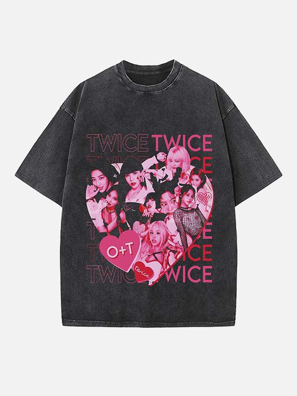 TWICE Print Round Neck T-shirt