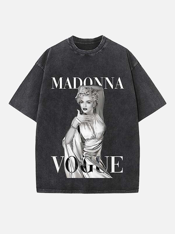 Madonna Print Round Neck T-shirt