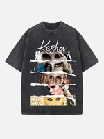 Kesha Print Round Neck T-shirt
