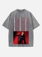 Dua Lipa Print Round Neck T-shirt