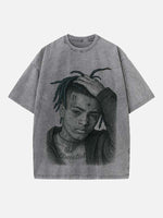 XXXTENTACION Print Round Neck T-shirt