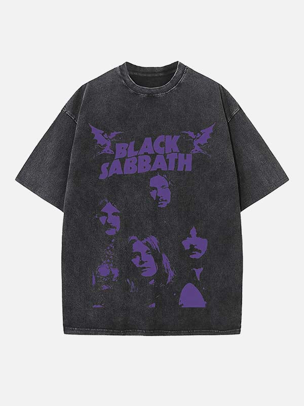 Black Sabbath Print Round Neck T-shirt