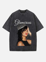 Rihanna Print Round Neck T-shirt