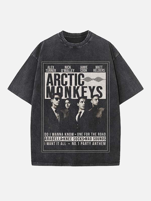 Arctic Monkeys Print Round Neck T-shirt
