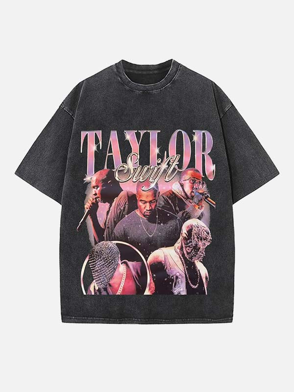 Kanye West Print Round Neck T-shirt