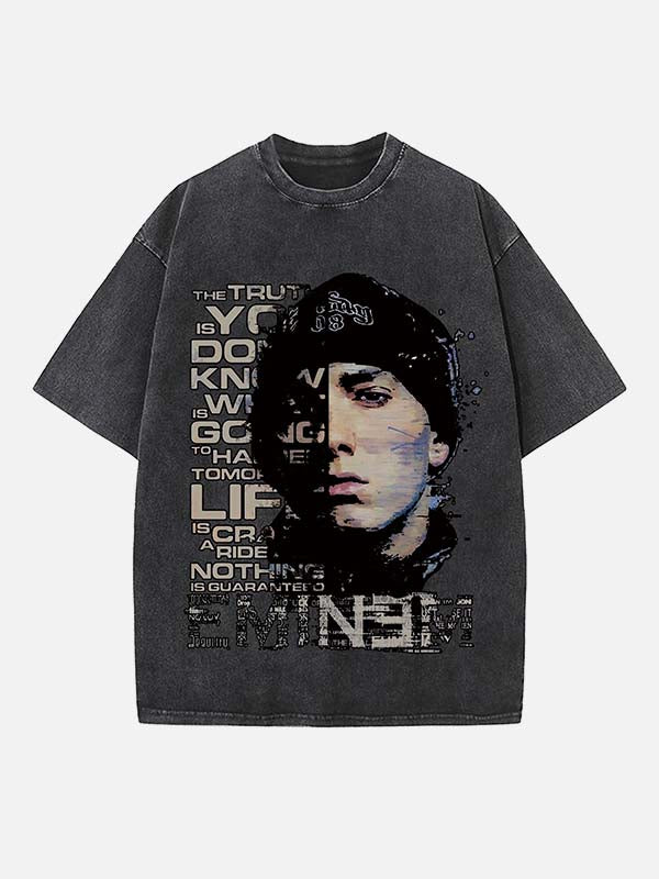 Eminem Print Round Neck T-shirt