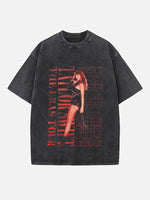 Taylor Swift Print Round Neck T-shirt