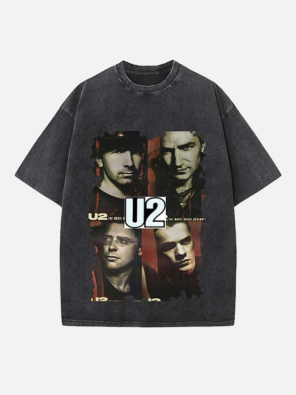 U2 Print Round Neck T-shirt