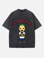 J Balvin Print Round Neck T-shirt