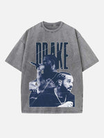 Drake Print Round Neck T-shirt