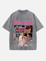 Dua Lipa Print Round Neck T-shirt