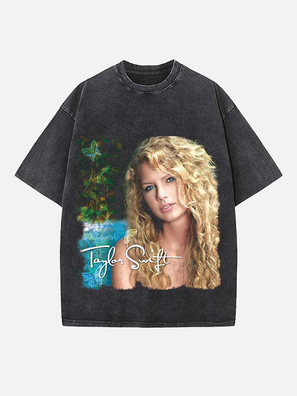 Taylor Swift Print Round Neck T-shirt