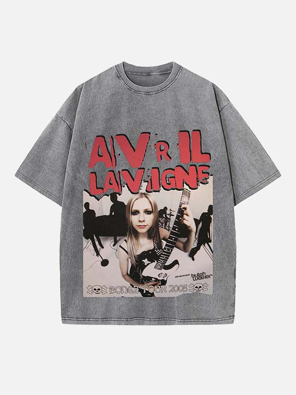 Avril Lavigne Print Round Neck T-shirt
