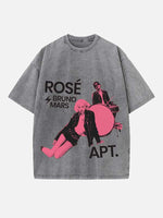 Bruno Mars & BLACKPINK Rosé Print Round Neck T-shirt
