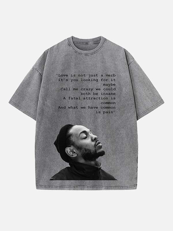 Kendrick Lamar Print Round Neck T-shirt