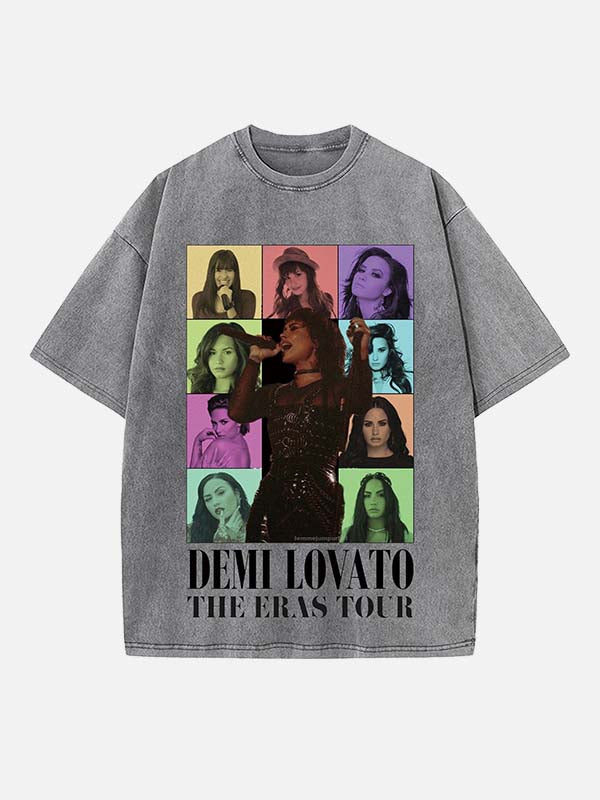 Demi Lovato Print Round Neck T-shirt