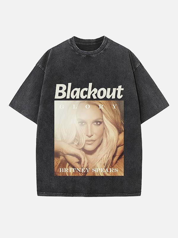 Britney Spears Print Round Neck T-shirt