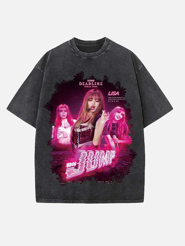 BLACKPINK Lisa Print Round Neck T-shirt