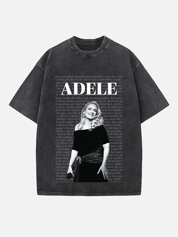 Adele Print Round Neck T-shirt