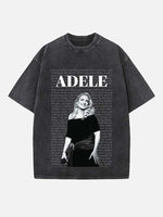 Adele Print Round Neck T-shirt